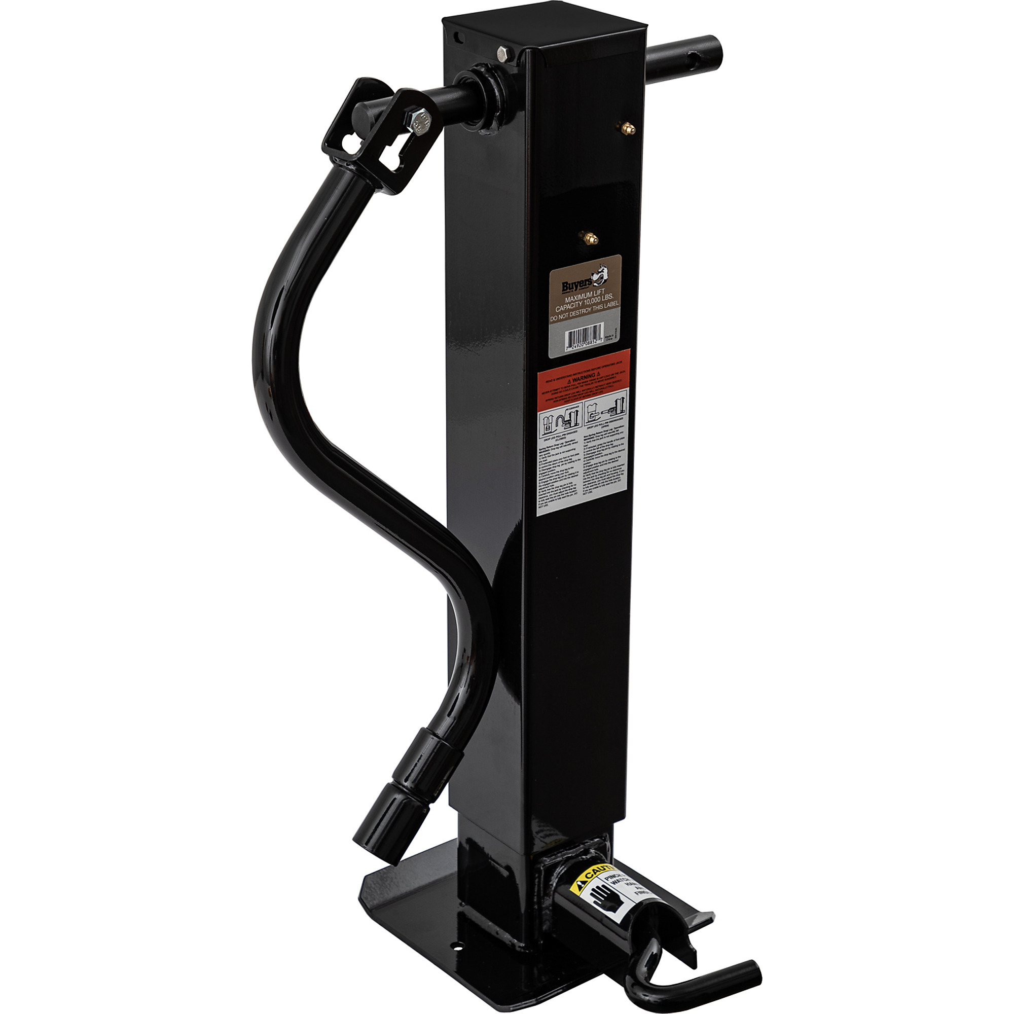 Buyers Products, 12in. Heavy-Duty Side Pin 4in. Square Jack with Handle, Model# 5391410HPKGD